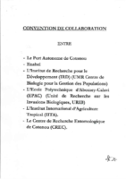 Contrat de partenariat – document signé IRD PAC EPAC CREC IITA ENABEL